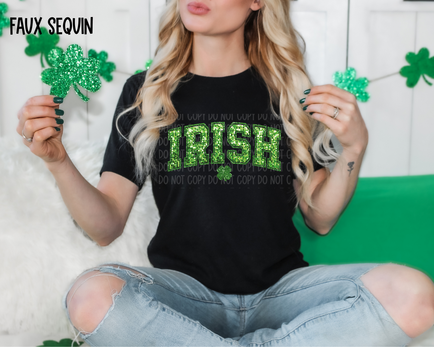 Faux sequin IRISH DTF