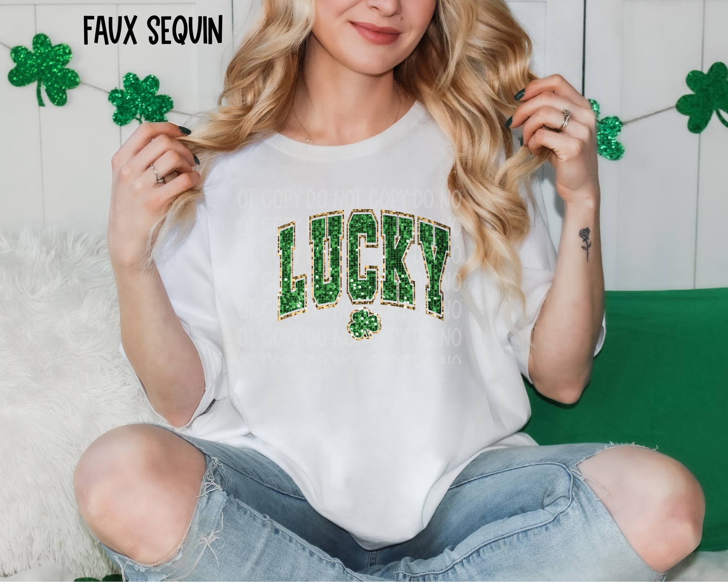 Faux sequin LUCKY DTF