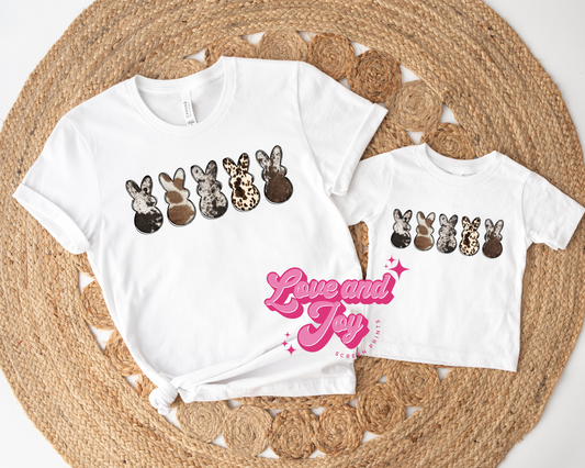 Mama and Mini Cow Print Bunnies DTF