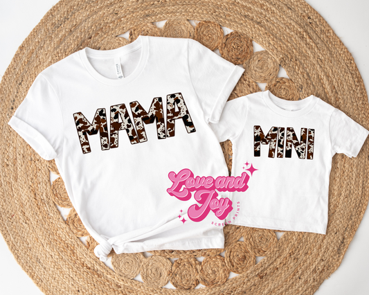 Mama and Mini Cow Print DTF