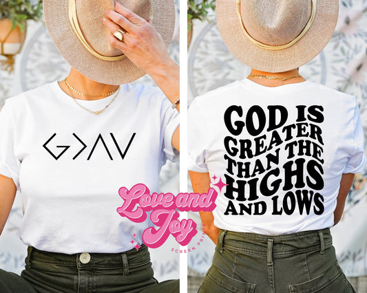 God is Greater than his Highs and Lows SINGLE COLOR