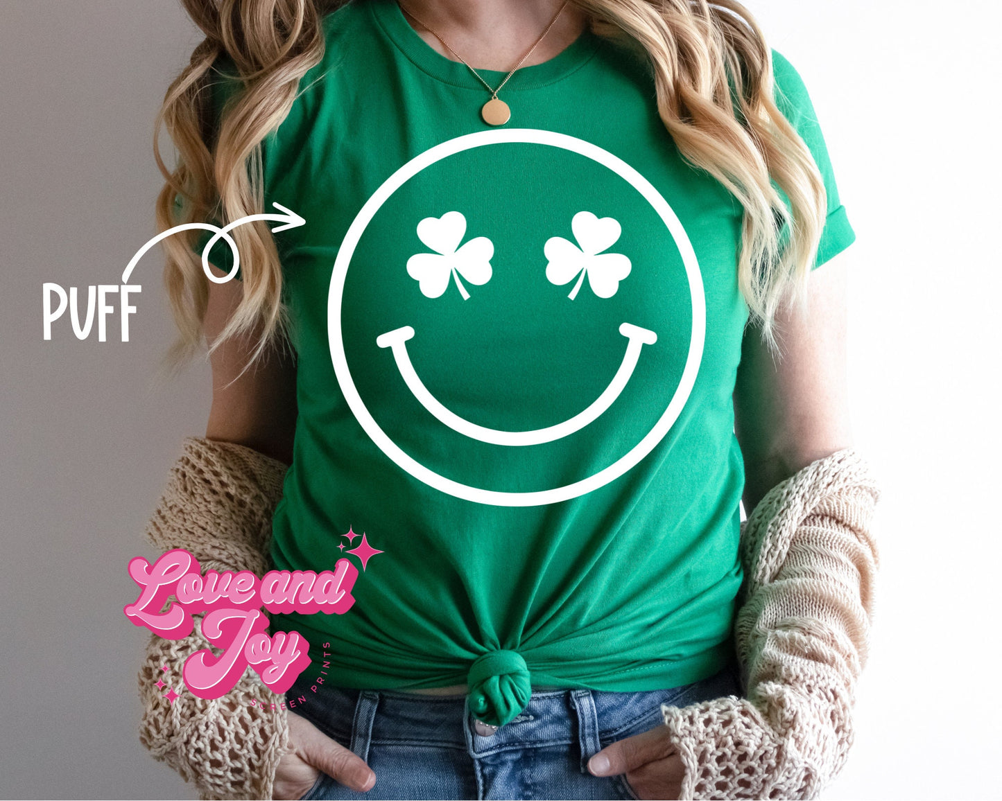 St Patrick's Happy Face PUFF PRINT